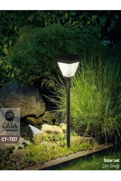 Cata Kazıklı Bahçe Armatür Solarlı Ct-7317 30W 6400K Beyaz ürün görseli 1