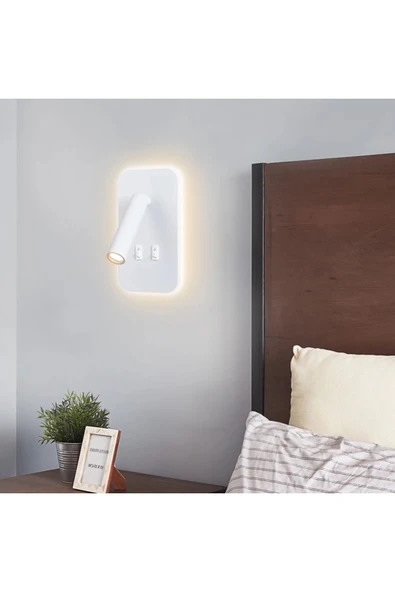 Cata 13 W Led Tuvalu Yatak Başı Aplik - Gün Işığı (3000K) - Beyaz - CT-5253B ürün görseli 1