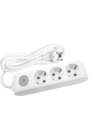 VİKO Multi-let Üçlü Priz Anahtarlı Topraklı Kablolu Çocuk Korumalı - 3 Metre (3 MT) 90117303 ürün görseli 1