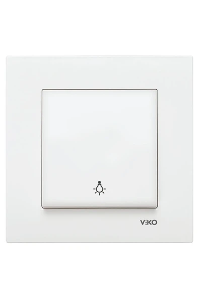 VİKO Karre Beyaz Light Anahtarı Çerçeveli ürün görseli 1