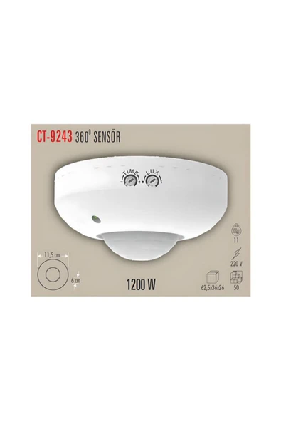 Cata CT 9243 1200 W 360 Derece Hareket Sensörü - Resim 2