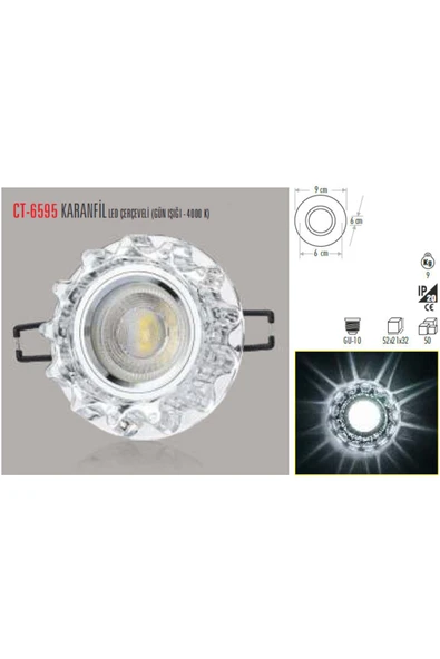 Cata Ct-6595 Karanfil Cam Spot(ampulsuz) ürün görseli 1