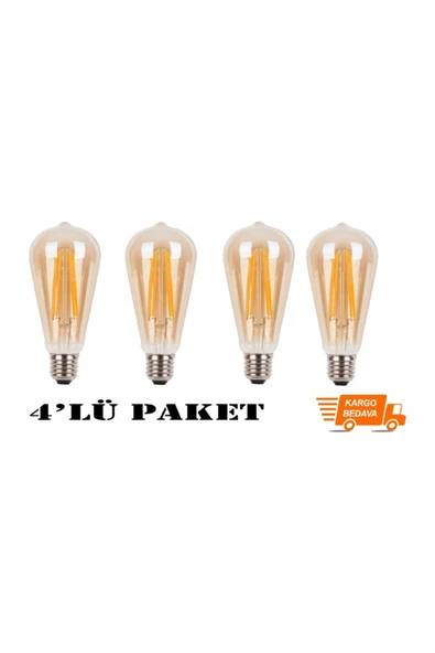 Cata Ct-4284 6w E27 Amber Rustik Led Ampul 10'lu Paket - Resim 2