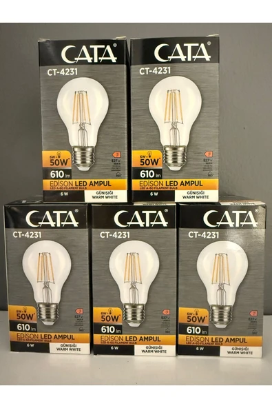 Cata 6w Filament Led Ampul 5 Li Paket E-27 Duylu Ct4231 ürün görseli 1