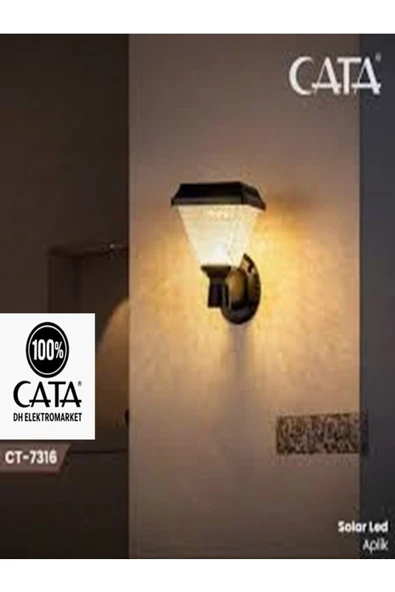 Cata Duvar Armatür Solarlı 30W 6400K Beyaz Işık ürün görseli 1