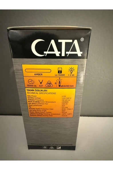 Cata Rustik Led 6w E27 Amber 10 Adet - Resim 2