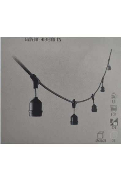 Cata Ct-7069 Sarmaşık Dış Mekan Eklenebilir DUY (5Mt-5 Duy) ürün görseli 1