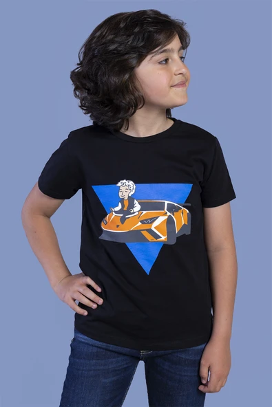 Toontoy Erkek Çocuk Baskılı Bisiklet Yaka Kısa Kollu Tişört ürün görseli 1