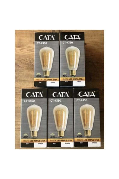Cata CT-4350 4W E27 Duylu Rustik Led Ampul Amber 5 Adet - Resim 2