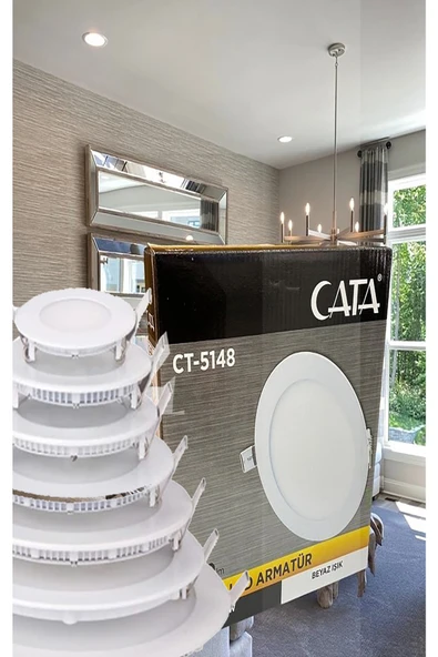 Cata 15w Panel Led Armatür Ct 5148 Beyaz Işık Alüminyum Kasa ürün görseli 1