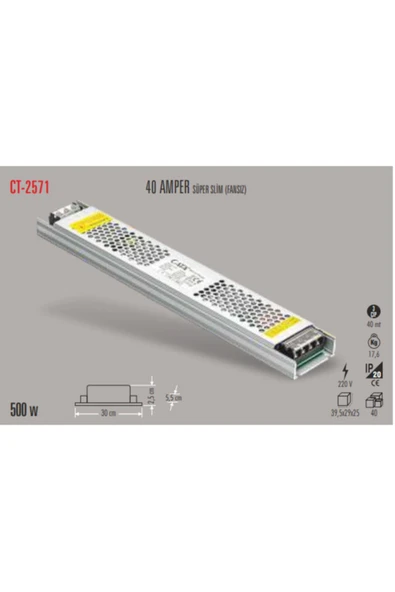 Cata Ct-2571 40a Slim Led Trafosu ürün görseli 1