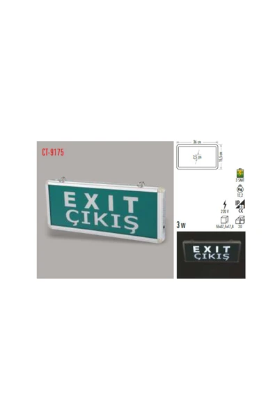 Cata Ct-9175 Exıt Çıkış Armatür ürün görseli 1