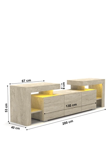 BURC LEDLİ TV ÜNİTESİ 200 CM - Resim 10