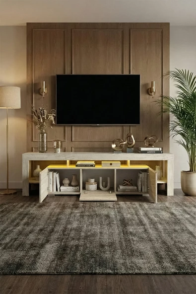 KALE LEDLİ TV ÜNİTESİ 200 CM - Resim 7