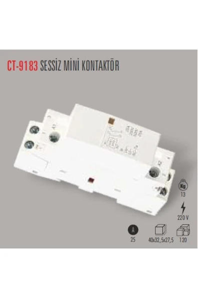 Cata Ct-9183 25a Modüler Aydınlatma Kontaktörü ürün görseli 1