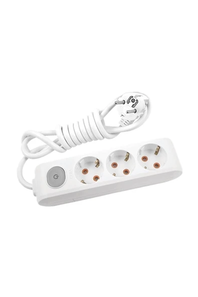VİKO Multilet Kablolu Anahtarlı Topraklı Üçlü Grup Priz Uzatma 5 Metre 90117305 ürün görseli 1