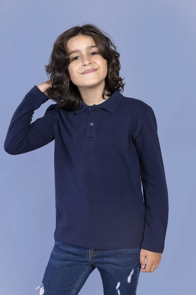 Toontoy Unisex Çocuk Polo Yaka Düğmeli Kısa Kollu Tişört ürün görseli 1