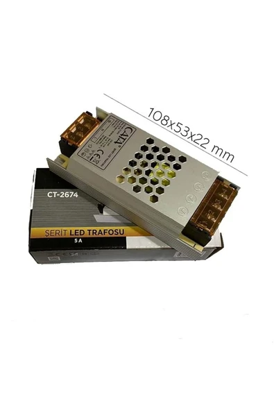 Cata Slim Metal Kasa Adaptör 12v 5a Cata CT-2674 ürün görseli 1