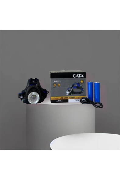 Cata CT9123 POYRAZ 3 FONKSİYONLU FLAŞÖRLÜ ŞARJLI LED KAFA FENERİ ürün görseli 1