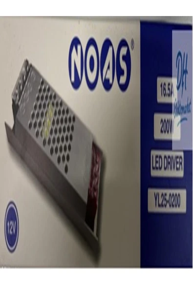 Noas 12 Volt 16,5 Amper Süper Slim Şerit Led Trafosu ürün görseli 1