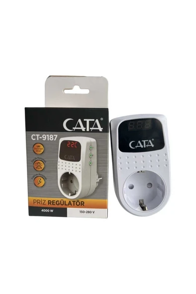 Cata Ct-9187 Akım Korumalı Tekli Topraklı Priz Regülatör ürün görseli 1