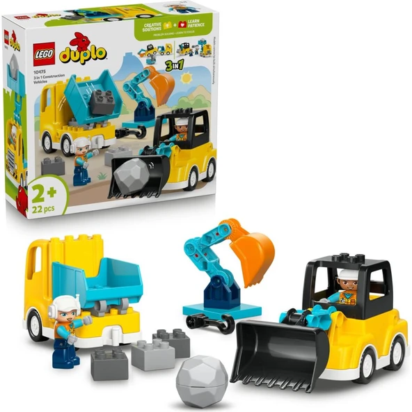 LEGO 10475 DUPLO® Kasabası 3'ü 1 Arada İnşaat Araçları ürün görseli 1