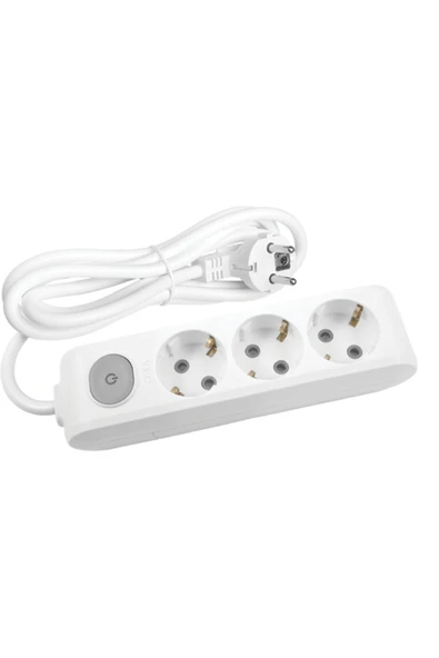 VİKO Ml-90117301 Multi-let 3lü Anahtarlı Çocuk Korumalı Topraklı 1 Metre Kablolu Grup Priz ürün görseli 1