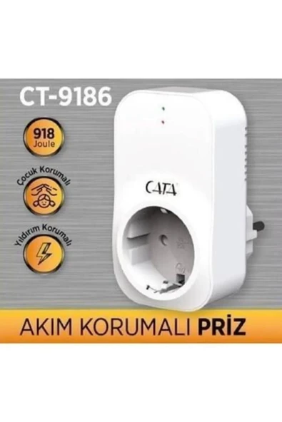 Cata Akım Korumalı Tekli Topraklı Priz Ct9186 ürün görseli 1