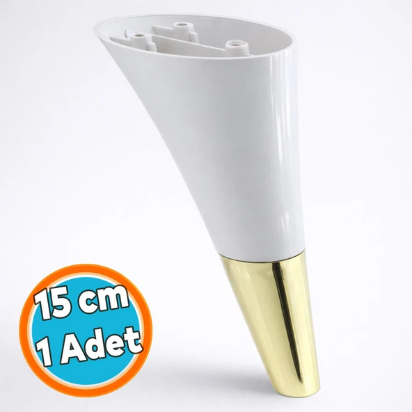Mobilya Kanepe Sehpa Tv Ünitesi Baza Koltuk Ayağı Krem Gold Renk 15 Cm Ayakları ürün görseli 1