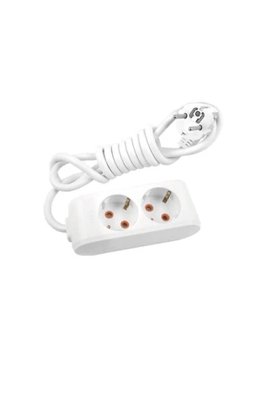 VİKO Multi-led 2'li Priz Topraklı Kablolu Çocuk Korumalı Grup Priz 2 Metre ürün görseli 1