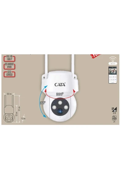 Cata CT-4051 Akıllı Dış Mekan Güvenlik Kamerası ürün görseli 1