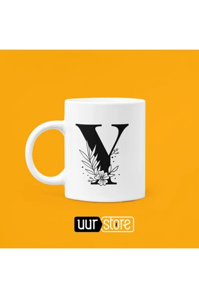 UUR STORE Y Harfi Baskılı Porselen Kupa 330ml ürün görseli 1