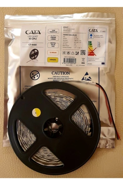 Cata 25 Metre (5 Paket) Ct-4481 Günışığı 10 Çip Şerit Led 12v (trafosuz Çalışmaz) ürün görseli 1