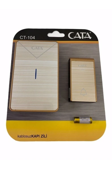 Cata Cara Lüx Model Led Işıklı Kablosuz Uzaktan Kumandalı Kapı Zili Gold Ct-104 ürün görseli 1
