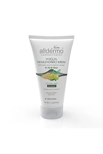 ALLDERMO NEMLENDİRİCİ EL YÜZ VÜCUT KREMİ ZEYTİN YAĞI SUSAM 75 ML ürün görseli 1