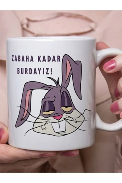 PANORAMA PROMOSYON Zabaha Kadar Burdayız Buggs Bunny Tasarım Hediyelik Baskılı Kupa ürün görseli 1