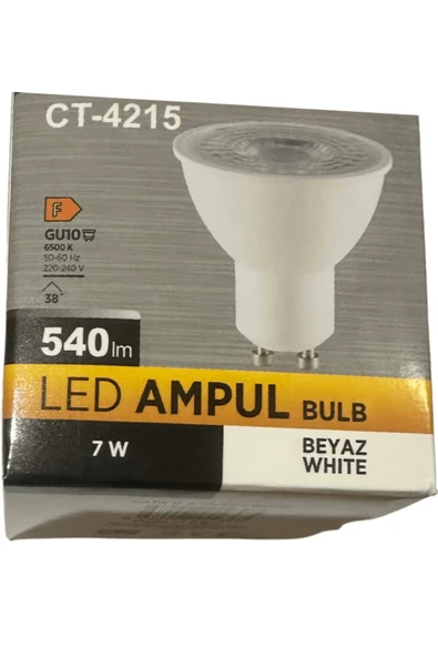 Cata CT-4215 7W 6500K (Beyaz Işık) GU10 Duylu Spot Led Ampul (4 Adet) ürün görseli 1
