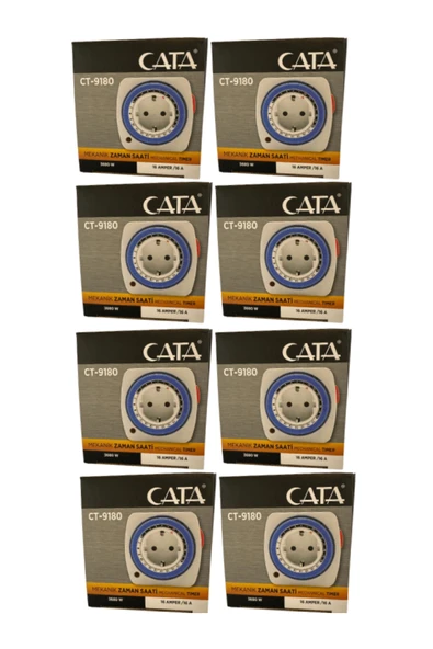 Cata CT-9180 3680W 16 Amper Mekanik Zaman Saati (8 Adet) ürün görseli 1