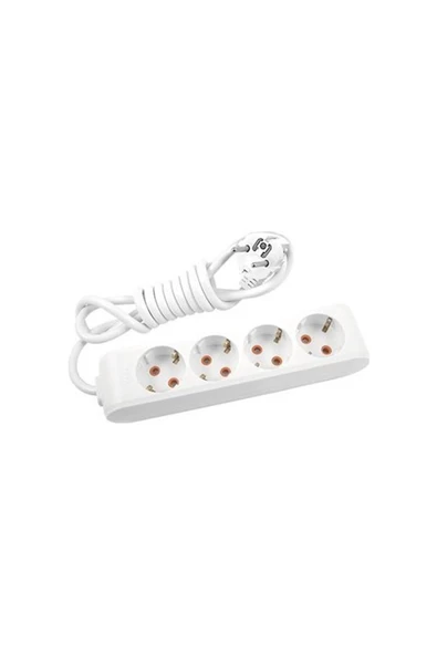 VİKO Viko Multi-let Dörtlü Priz Topraklı Kablolu Çocuk Korumalı 3 Metre-beyaz ürün görseli 1