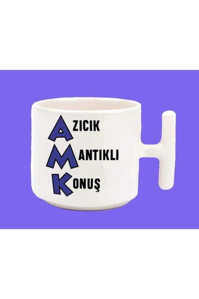 hesaplisiburada Azıcık Mantıklı Konuş Espirili Baskılı T Kulplu Kupa Bardak ürün görseli 1
