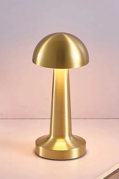 LEDMİ Eskitme Mantar Model Retro Usb Şarjlı Masa Lambası, Dokunmatik, Dimmerli, 3 Renk Aydınlatmalı ürün görseli 1