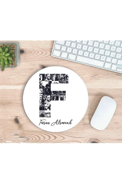 TMBN design Kişiye Özel Atatürk Resimleri İle Bezenmiş F Harfli İsimli Baskılı Mouse Pad ürün görseli 1