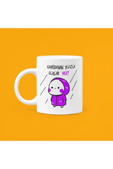 UUR STORE Garibanın Yüzü Gülür Mü? Baskılı Mood Özel Kupa 330ml Mor ürün görseli 1