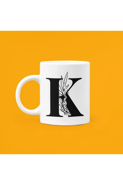UUR STORE K Harfi Baskılı Kupa Bardak ürün görseli 1