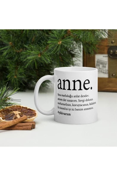 cuprise Anne Yazılı Baskılı Beyaz Kupa Bardak Trend Hediyelik ürün görseli 1