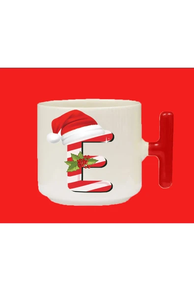 hesaplisiburada Yeni Yıla Özel E Harfli Isimli Basılı T Kulplu Latte Kupa ürün görseli 1