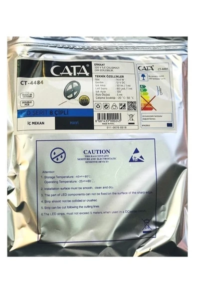 Cata Ct-4484 Led Şerit 10 Çipli Mavi Işık 5mt - Resim 5
