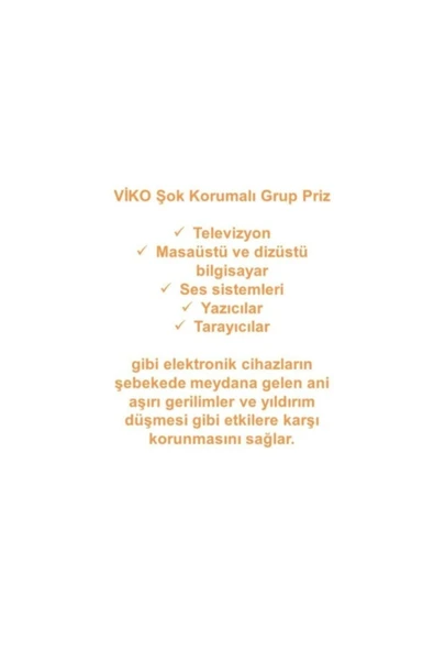 VİKO Multi-let Altılı Şok Korumalı Priz - Resim 3