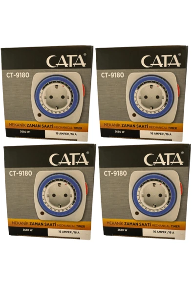 Cata CT-9180 3680W 16 Amper Mekanik Zaman Saati (4 Adet) ürün görseli 1