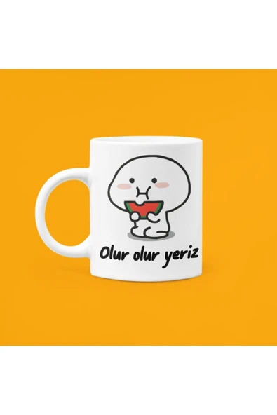 UUR STORE Olur Olur Yeriz Baskılı Mood Seramik Kupa 330ml ürün görseli 1